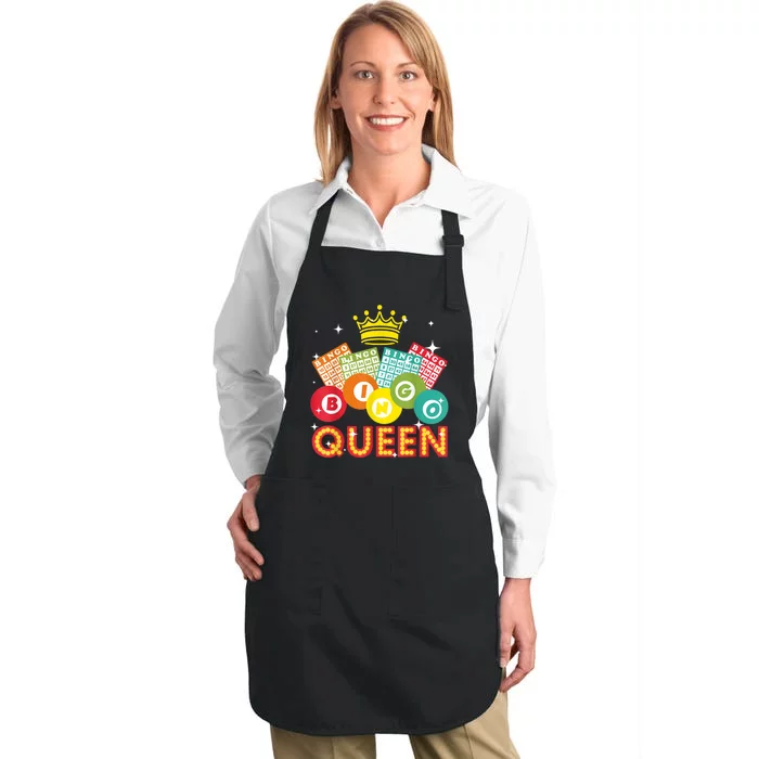 Cute Bingo Designs For Women Mom Bingo Lovers Casino Players Full-Length Apron With Pocket