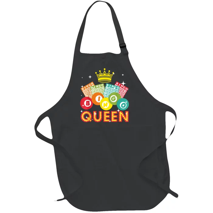 Cute Bingo Designs For Women Mom Bingo Lovers Casino Players Full-Length Apron With Pocket