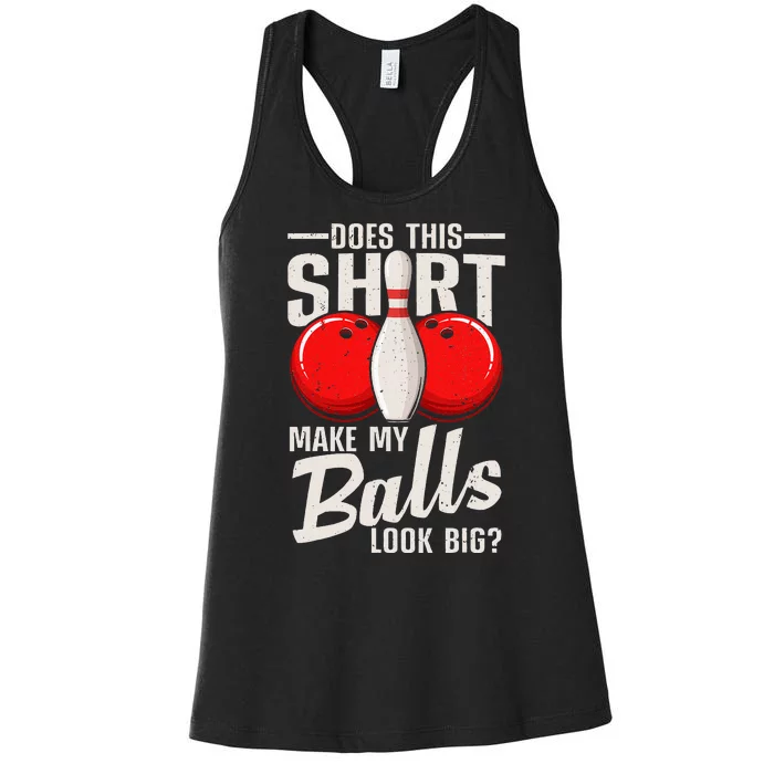 Cool Bowling Design For Women Bowling Ball Sport Bowler Women's Racerback Tank