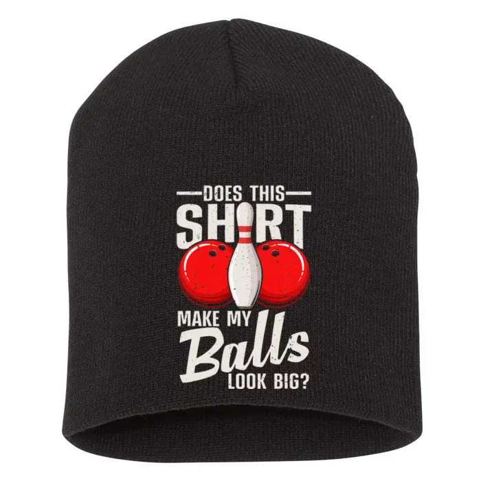 Cool Bowling Design For Women Bowling Ball Sport Bowler Short Acrylic Beanie