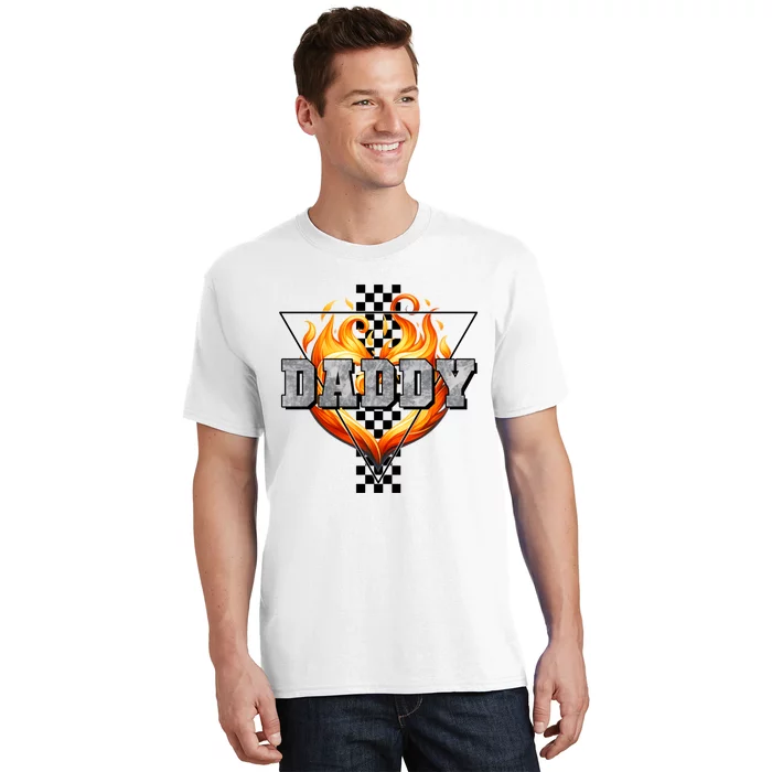 Cool Bold Daddy Flames Racing Design FatherS Day T-Shirt