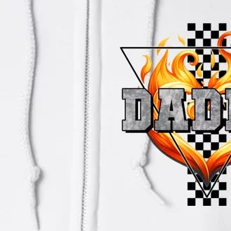 Cool Bold Daddy Flames Racing Design FatherS Day Full Zip Hoodie