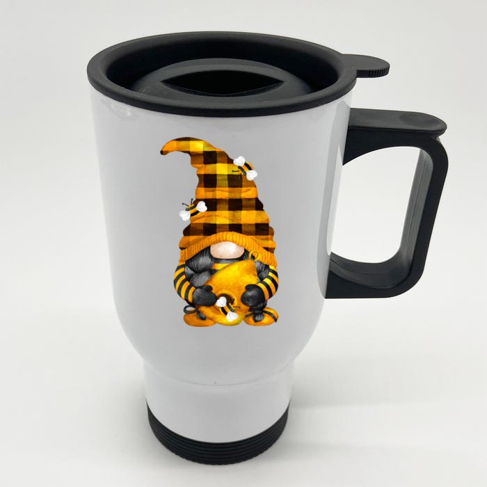 Cute Beekeeper Design For Xmas Matching Couple Bee Gnome Gift Front & Back Stainless Steel Travel Mug