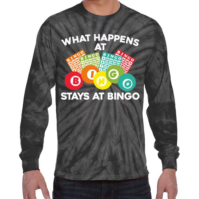 Cute Bingo Design Fun Gambling Game for Bingo Lovers Tie-Dye Long Sleeve Shirt