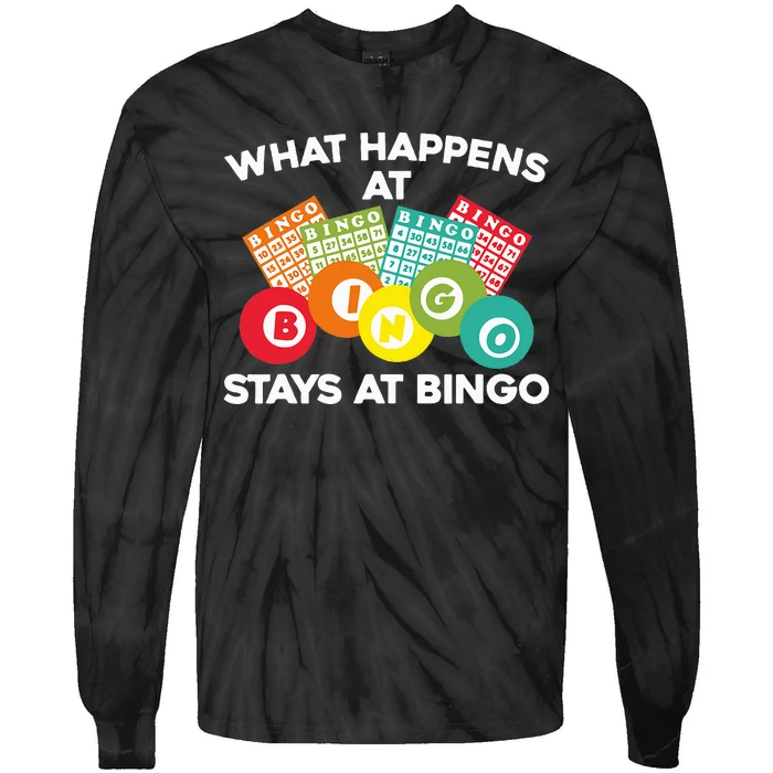 Cute Bingo Design Fun Gambling Game for Bingo Lovers Tie-Dye Long Sleeve Shirt