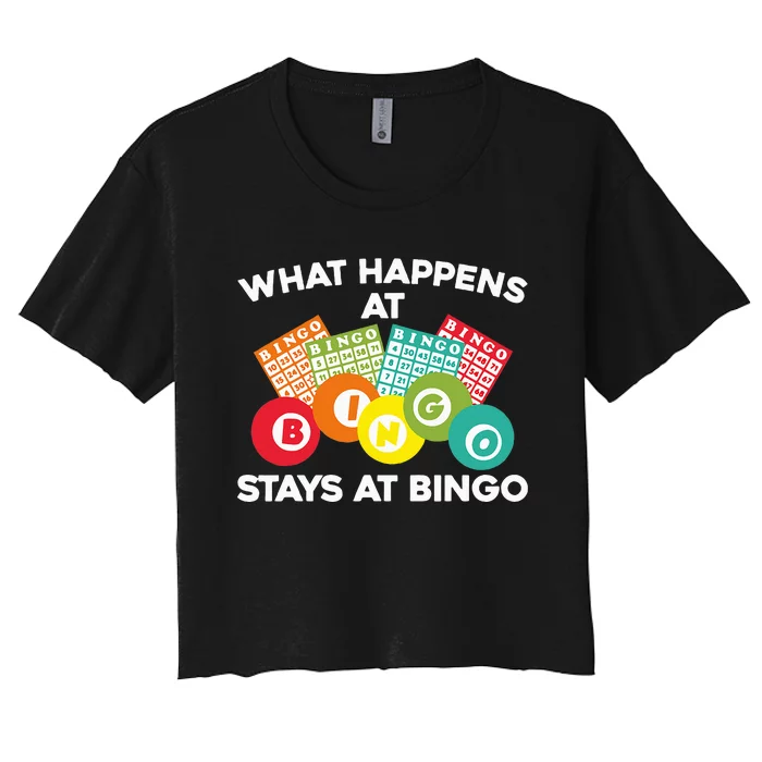 Cute Bingo Design Fun Gambling Game for Bingo Lovers Women's Crop Top Tee