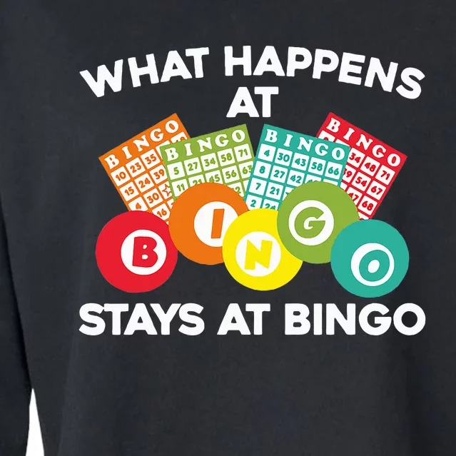 Cute Bingo Design Fun Gambling Game for Bingo Lovers Cropped Pullover Crew