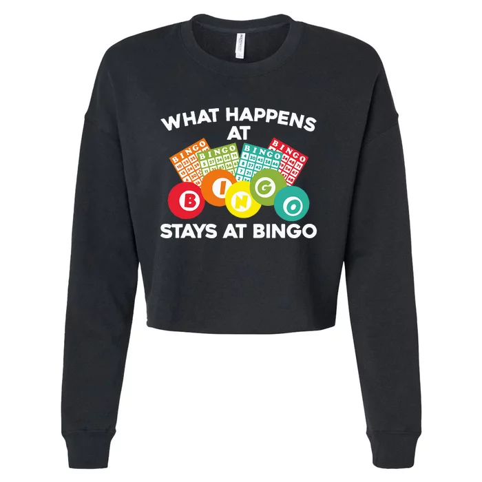 Cute Bingo Design Fun Gambling Game for Bingo Lovers Cropped Pullover Crew