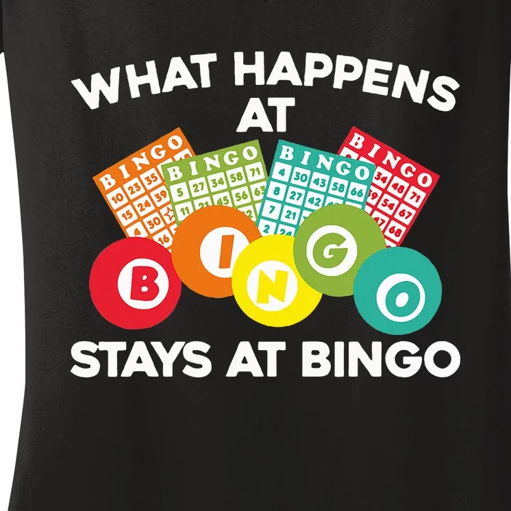 Cute Bingo Design Fun Gambling Game for Bingo Lovers Women's V-Neck T-Shirt