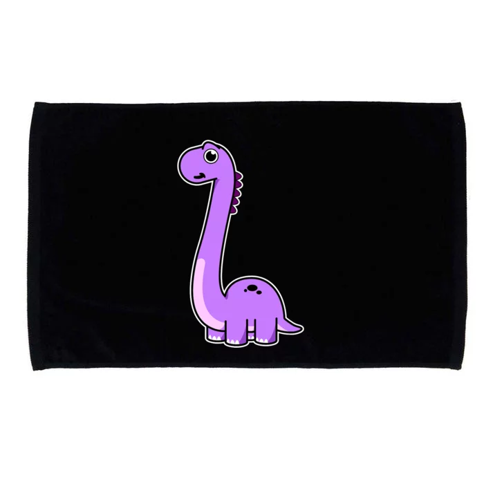 Cute Brontosaurus Dinosaur Tee - Purple Dino Adult and Microfiber Hand Towel