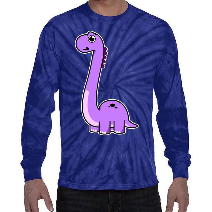 Cute Brontosaurus Dinosaur Tee - Purple Dino Adult and Tie-Dye Long Sleeve Shirt