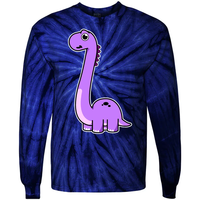 Cute Brontosaurus Dinosaur Tee - Purple Dino Adult and Tie-Dye Long Sleeve Shirt