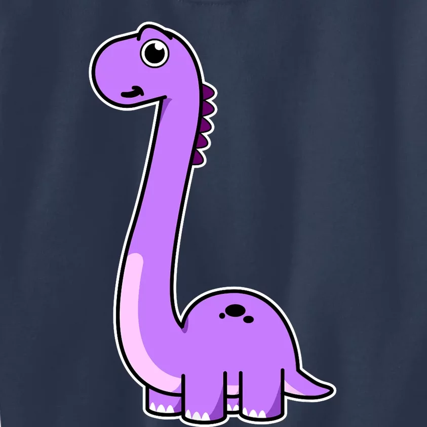 Cute Brontosaurus Dinosaur Tee - Purple Dino Adult and Kids Sweatshirt