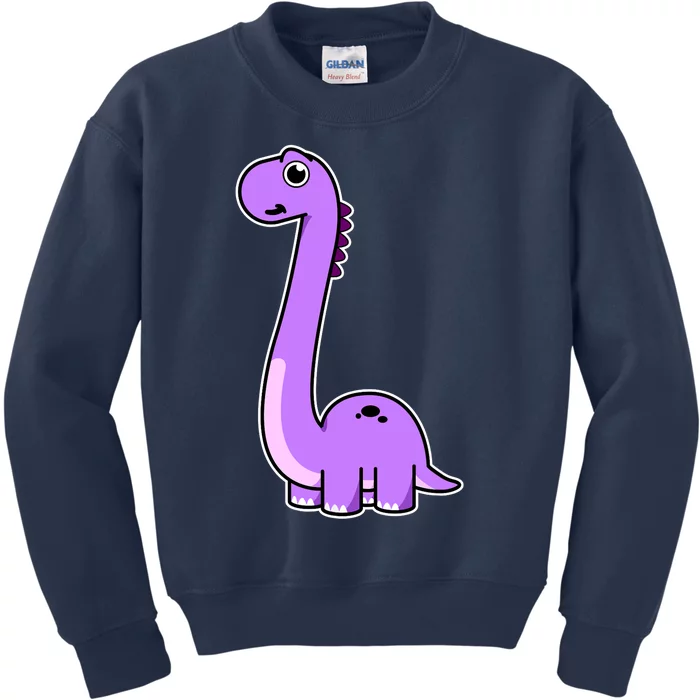 Cute Brontosaurus Dinosaur Tee - Purple Dino Adult and Kids Sweatshirt