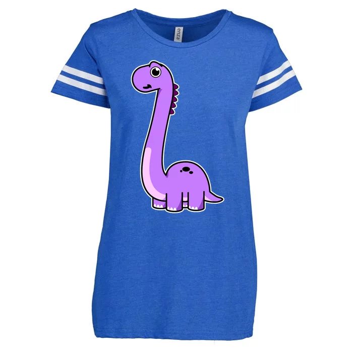 Cute Brontosaurus Dinosaur Tee - Purple Dino Adult and Enza Ladies Jersey Football T-Shirt