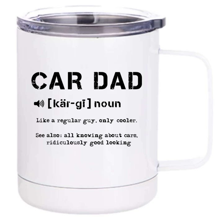 Cardad Best Dad Ever Car Racing Speedway Race Track Front & Back 12oz Stainless Steel Tumbler Cup