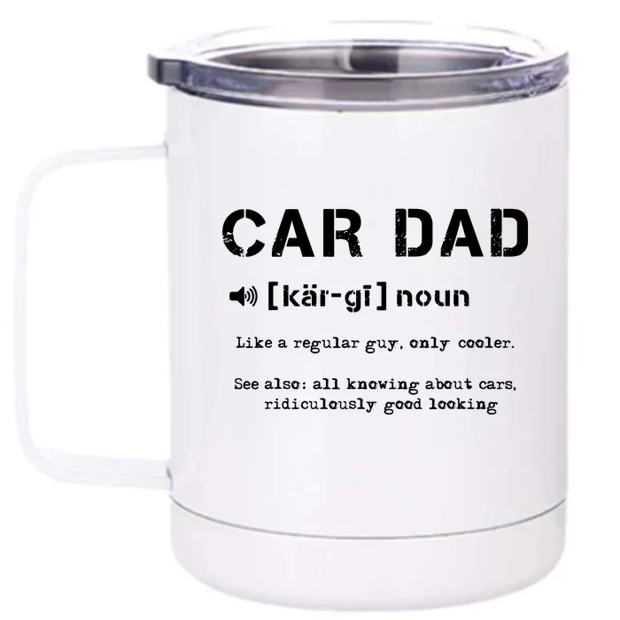 Cardad Best Dad Ever Car Racing Speedway Race Track Front & Back 12oz Stainless Steel Tumbler Cup