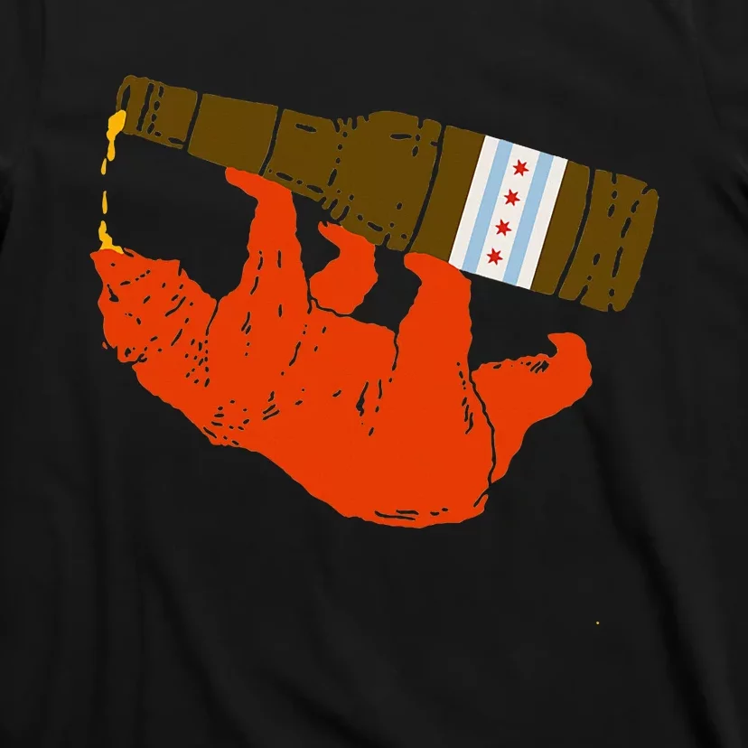 Chicago Beer Drinking Funny Drunk Orange Bear T-Shirt