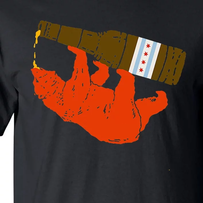 Chicago Beer Drinking Funny Drunk Orange Bear Tall T-Shirt