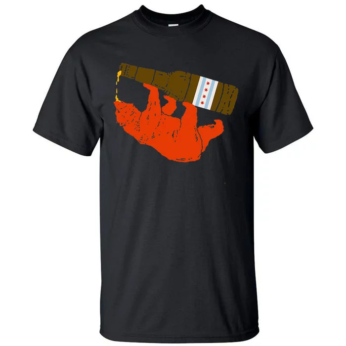 Chicago Beer Drinking Funny Drunk Orange Bear Tall T-Shirt