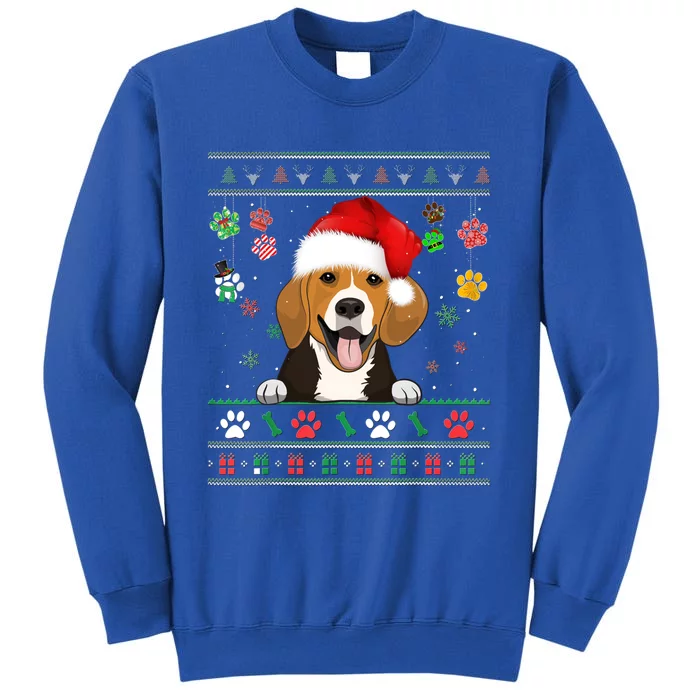 Cute Beagle Dog Xmas Santa Funny Ugly Christmas Gift Tall Sweatshirt