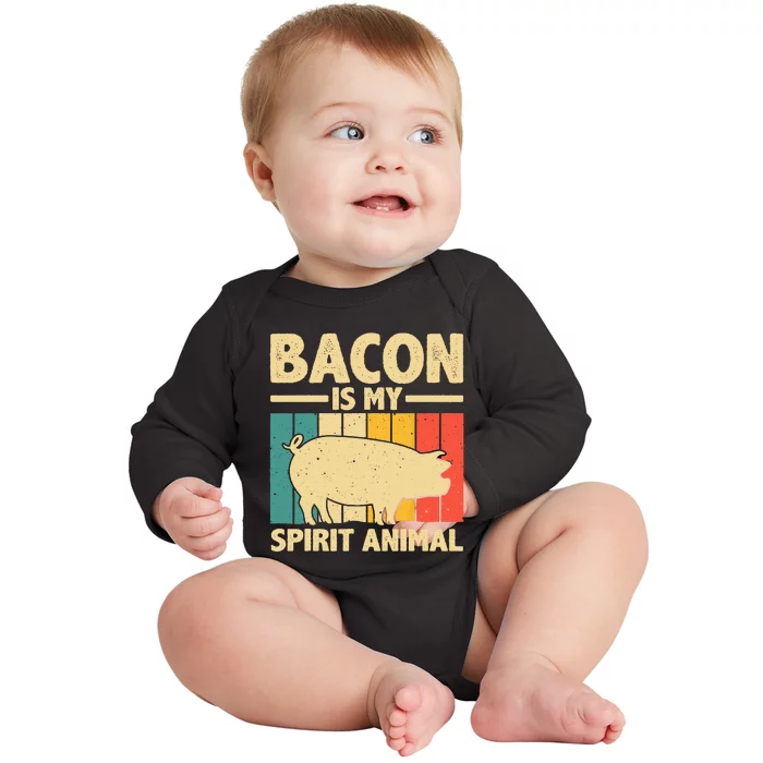 Cool Bacon Design For Women Bacon Pig Pork Lover Baby Long Sleeve Bodysuit