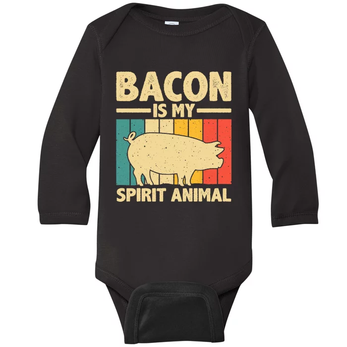 Cool Bacon Design For Women Bacon Pig Pork Lover Baby Long Sleeve Bodysuit