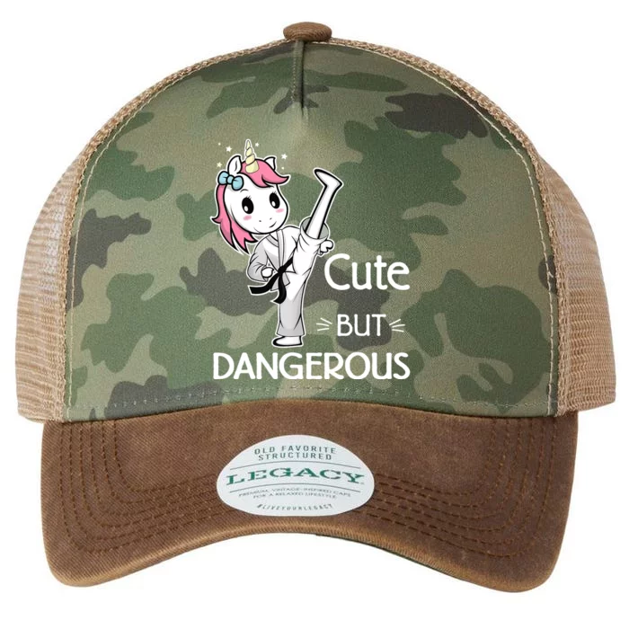 Cute But Dangerous Karate Taekwondo Unicorn Karate Girl Legacy Tie Dye Trucker Hat