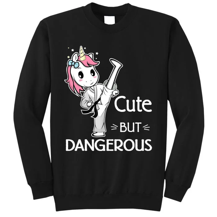 Cute But Dangerous Karate Taekwondo Unicorn Karate Girl Sweatshirt