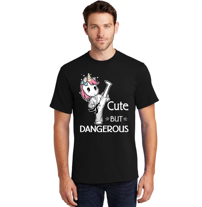 Cute But Dangerous Karate Taekwondo Unicorn Karate Girl Tall T-Shirt