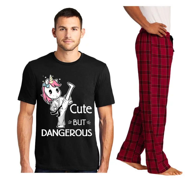 Cute But Dangerous Karate Taekwondo Unicorn Karate Girl Pajama Set