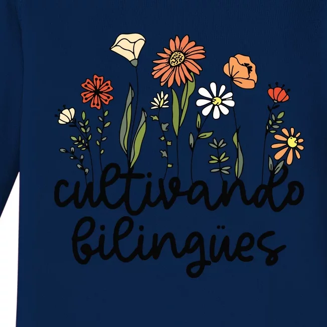 Cultivando Bilingues Dual Language Crew Bilingual Teacher Baby Long Sleeve Bodysuit