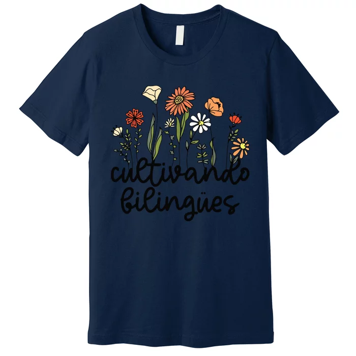 Cultivando Bilingues Dual Language Crew Bilingual Teacher Premium T-Shirt