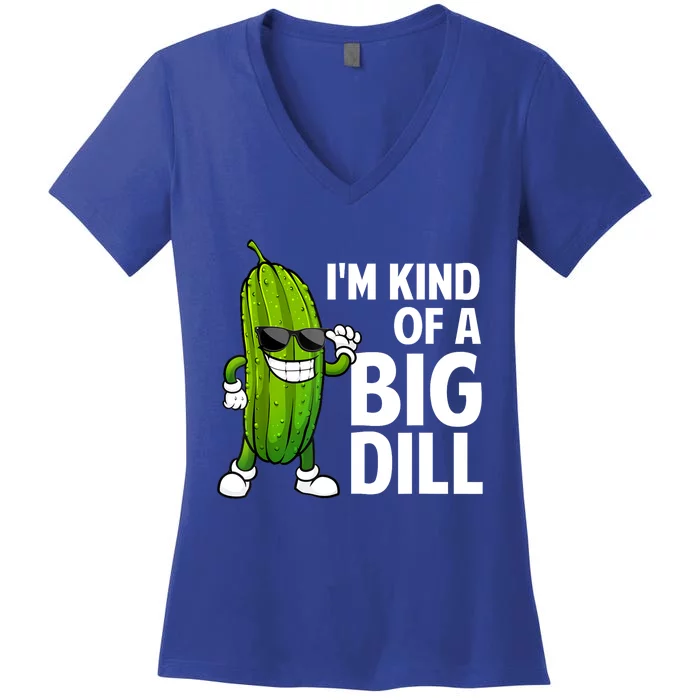 Cool Big Dill Pickle Lover Funny Pickle Gift Women's V-Neck T-Shirt