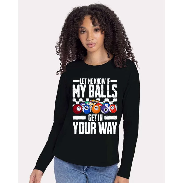 Cool Billiards Design Funny Billiard Pool Player Gift Womens Cotton Relaxed Long Sleeve T-Shirt