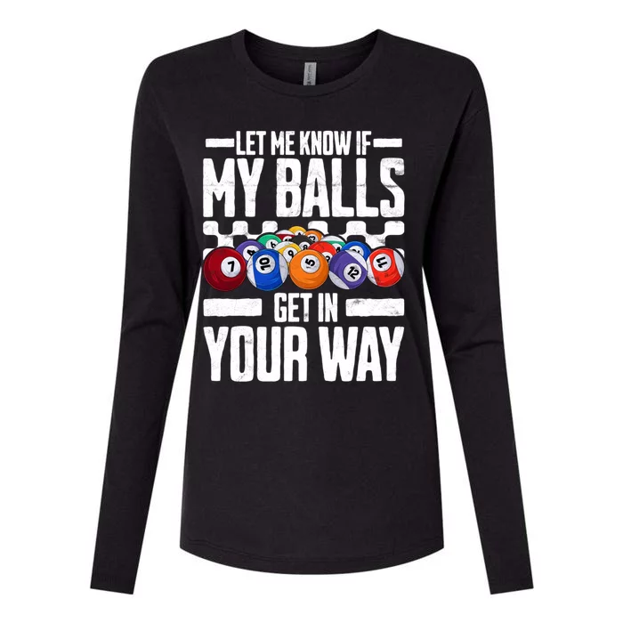 Cool Billiards Design Funny Billiard Pool Player Gift Womens Cotton Relaxed Long Sleeve T-Shirt