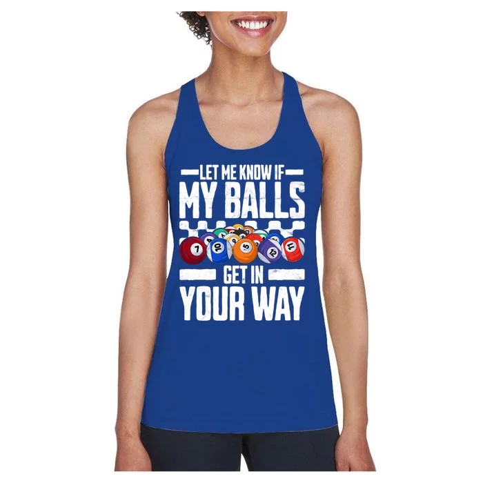 Cool Billiards Design Funny Billiard Pool Player Gift Women's Racerback Tank