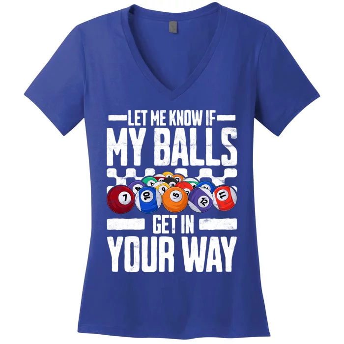 Cool Billiards Design Funny Billiard Pool Player Gift Women's V-Neck T-Shirt