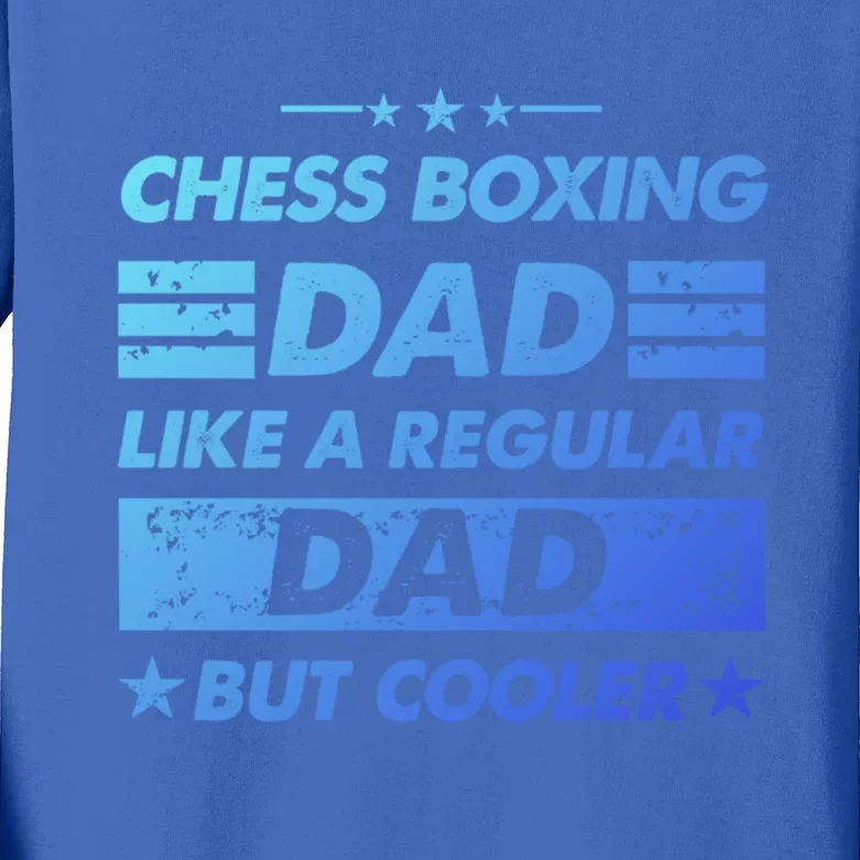 Chess Boxing Dad Like A Regular Dad Funny Chess Boxing Gift Kids Long Sleeve Shirt