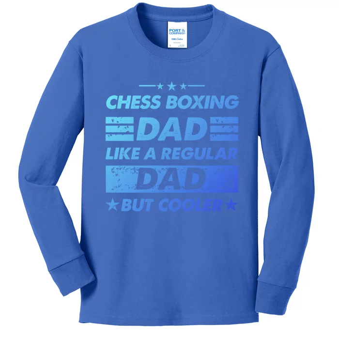 Chess Boxing Dad Like A Regular Dad Funny Chess Boxing Gift Kids Long Sleeve Shirt