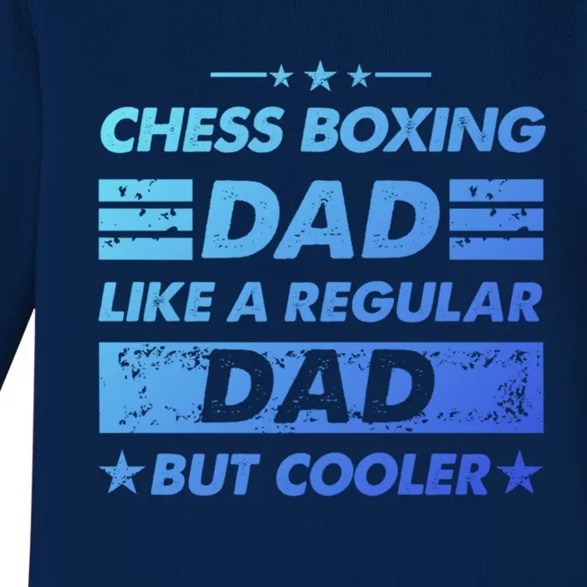 Chess Boxing Dad Like A Regular Dad Funny Chess Boxing Gift Baby Long Sleeve Bodysuit