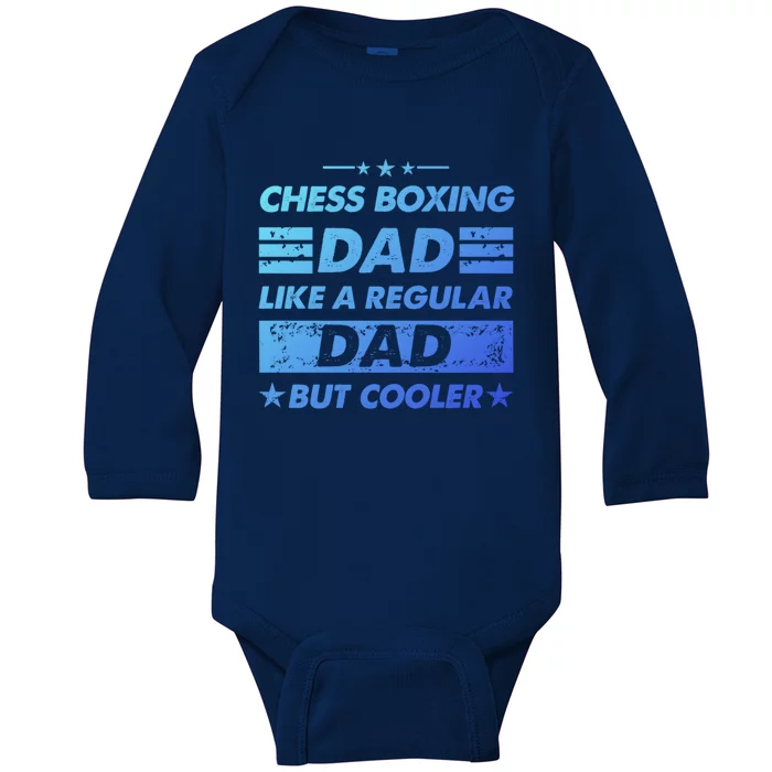 Chess Boxing Dad Like A Regular Dad Funny Chess Boxing Gift Baby Long Sleeve Bodysuit