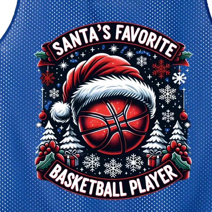 Christmas Basketball Design SantaS Favorite Player Gift Mesh Reversible Basketball Jersey Tank