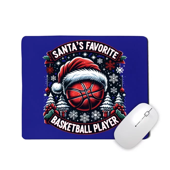 Christmas Basketball Design SantaS Favorite Player Gift Mousepad