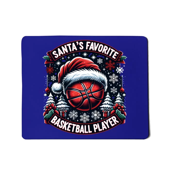 Christmas Basketball Design SantaS Favorite Player Gift Mousepad