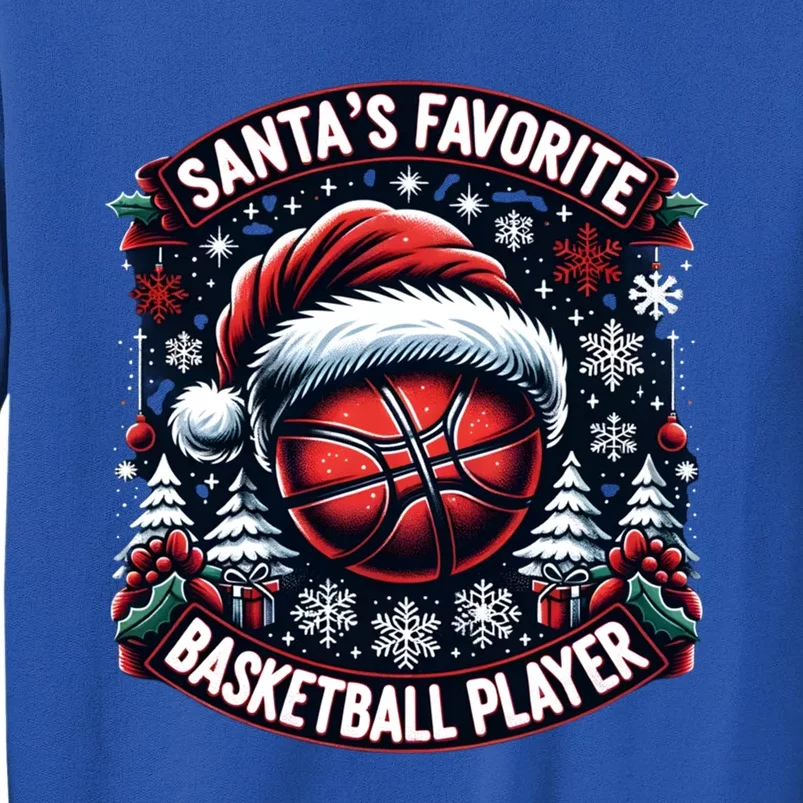 Christmas Basketball Design SantaS Favorite Player Gift Tall Sweatshirt