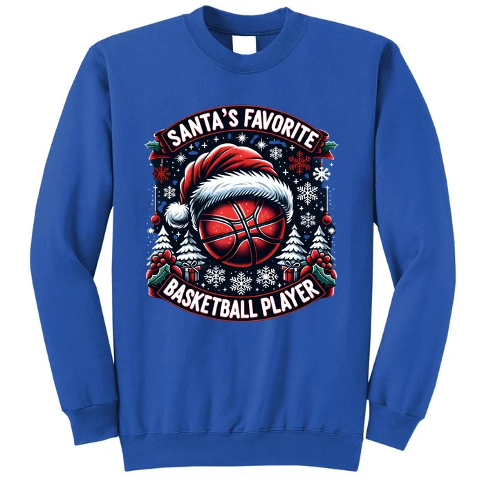 Christmas Basketball Design SantaS Favorite Player Gift Tall Sweatshirt