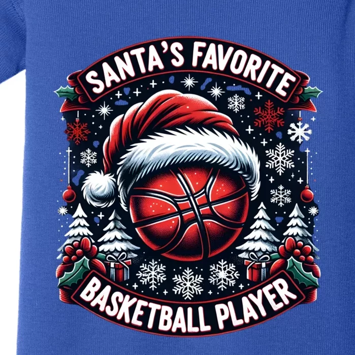 Christmas Basketball Design SantaS Favorite Player Gift Baby Bodysuit