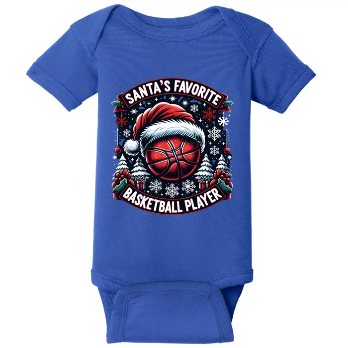 Christmas Basketball Design SantaS Favorite Player Gift Baby Bodysuit