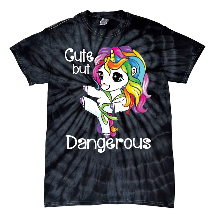 Cute But Dangerous Funny Karate Unicorn Tie-Dye T-Shirt